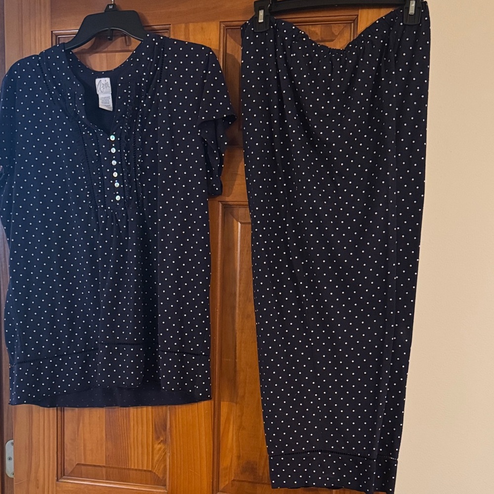 Aria Black and White Polka Dot Pajama Set
